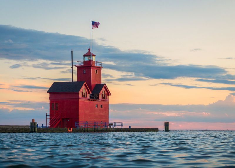 Holland State Park and Big Red Lighthouse, Holland, Michigan Holland State Park and Big Red Lighthouse, Holland, Michigan