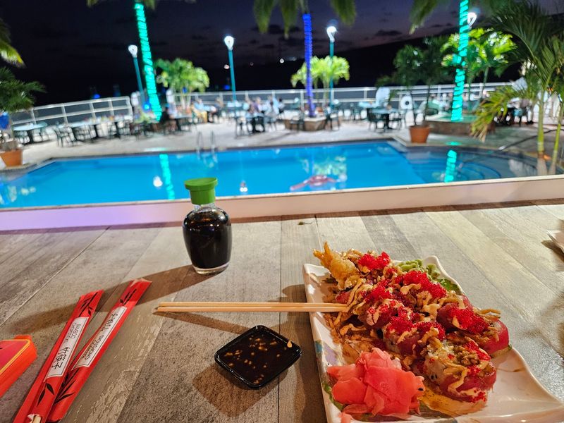 Sushi With an Ocean Backdrop