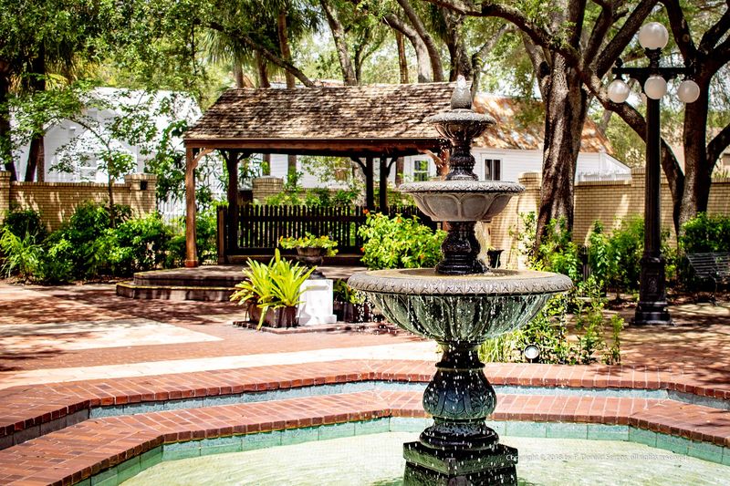 The Garden Courtyard With a Fountain