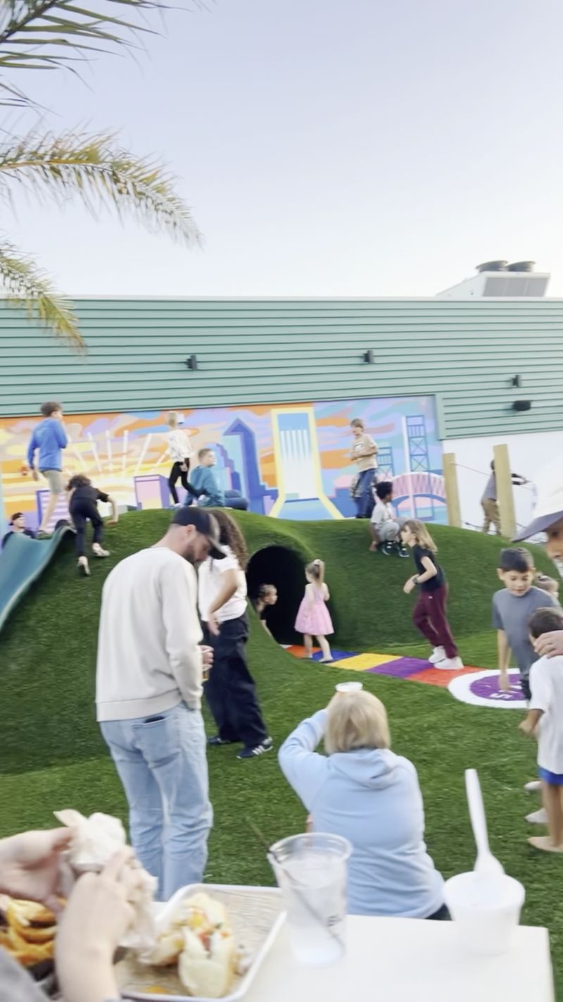 The Kids Play Area With Hills and a Climbing Wall The Kids Play Area With Hills and a Climbing Wall
