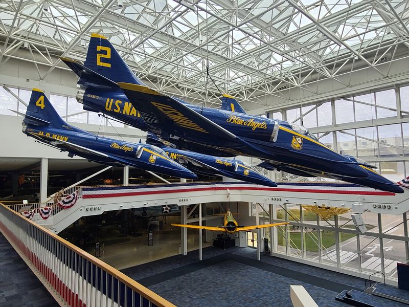Blue Angels Practice at the National Naval Aviation Museum, Pensacola, Florida Blue Angels Practice at the National Naval Aviation Museum, Pensacola, Florida