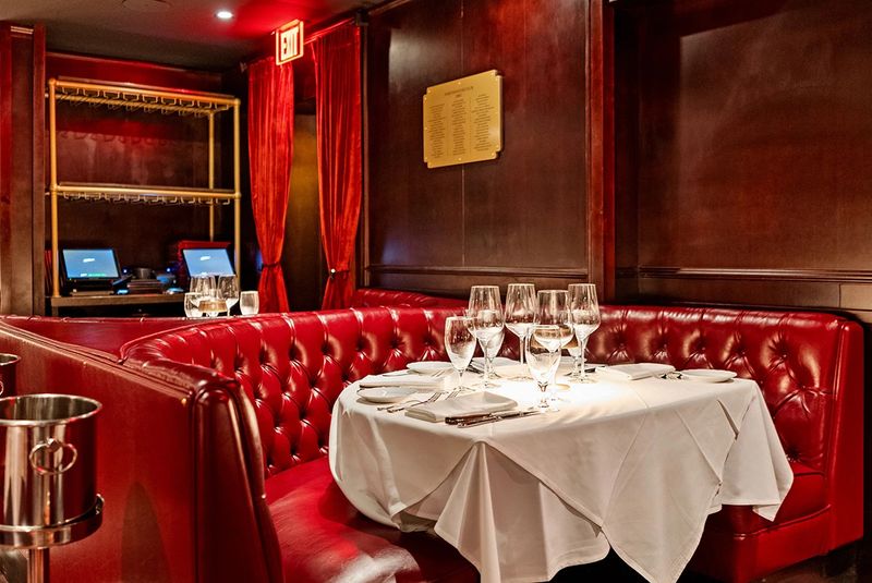 Red Leather Booths And Dark Wood Red Leather Booths And Dark Wood