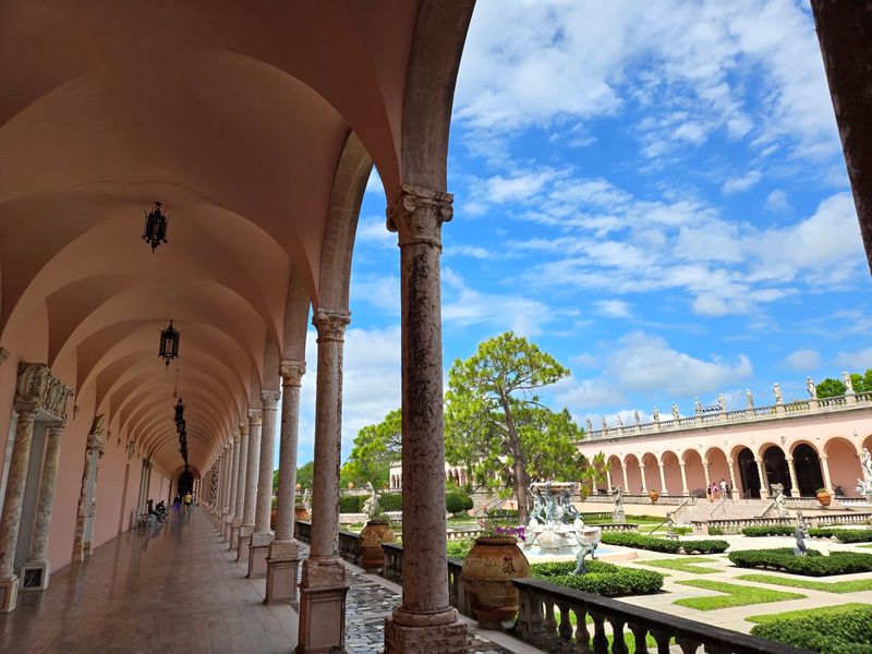 Statues in a European-Style Courtyard
