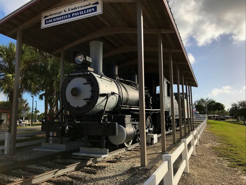 The Full-Size Locomotive Standing Guard Outside The Full-Size Locomotive Standing Guard Outside
