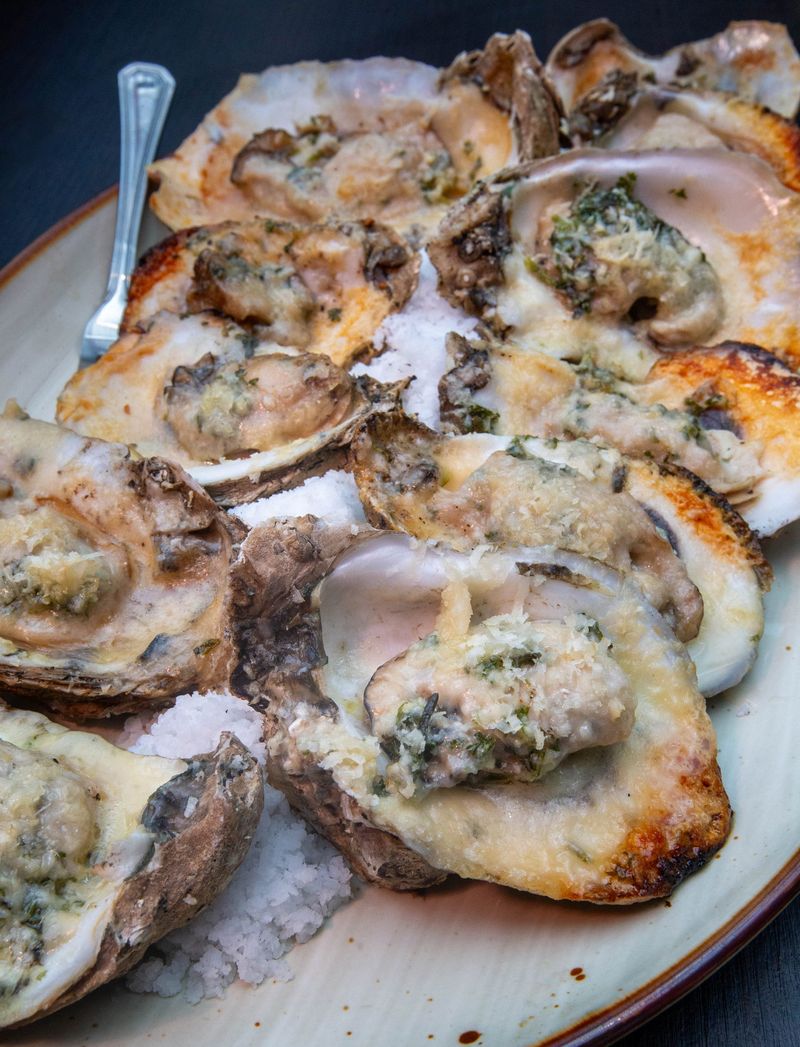 The available menu supports baked oysters, not confirmed chargrilled buckets The available menu supports baked oysters, not confirmed chargrilled buckets