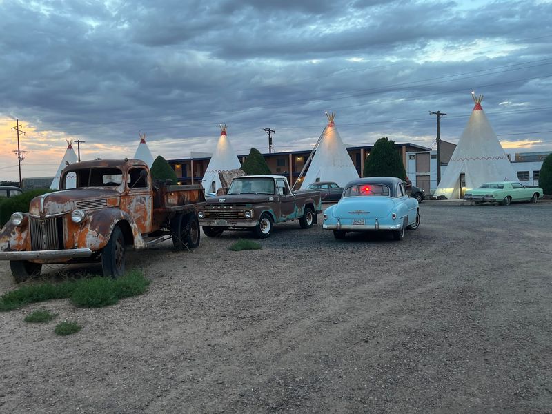 Freight Trains Behind the Tepees