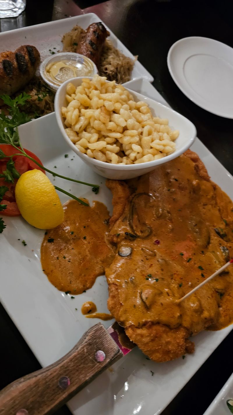 Schnitzel, Pork Shank, and Hearty Plates