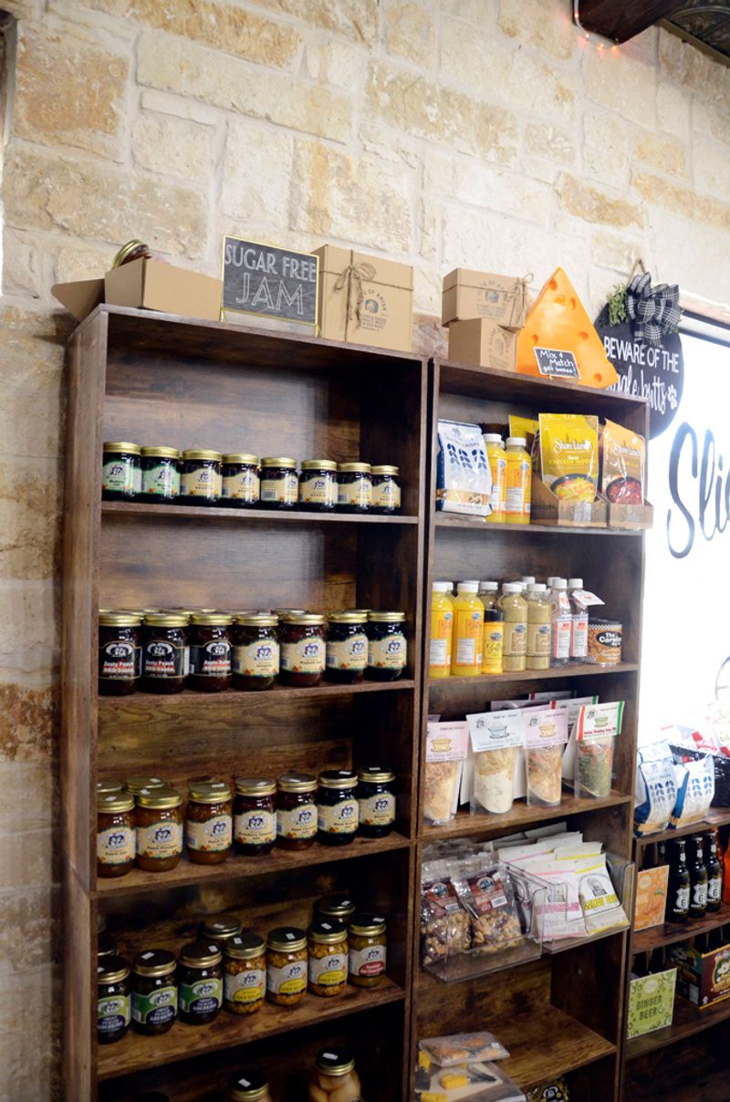Shelves Stacked With Jams and Jellies Shelves Stacked With Jams and Jellies