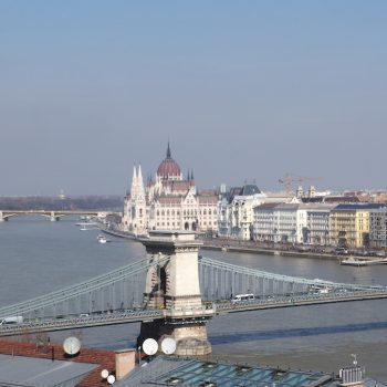 Hungarian Parliament Building and the Chain Bridge in Budapest