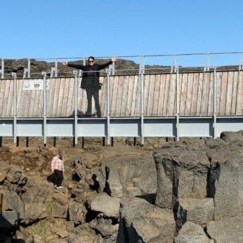Bridge across two continents on the Reykjanes Peninsula