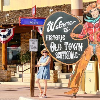 Tamara next to Old Town Scottsdale sign