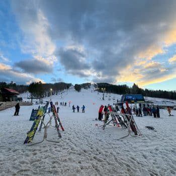 Berkshires in the winter - blue sky over Bousquet Ski Mountain