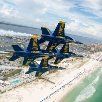 The free Blue Angels air show over Pensacola Beach fills the sky this July