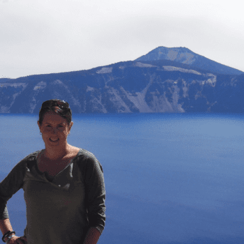 tamara in front of crater lake
