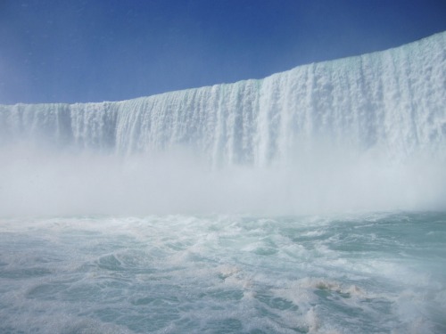 Falls from Maid of the Mist | Visiting Niagara Falls with Kids via We3Travel.com